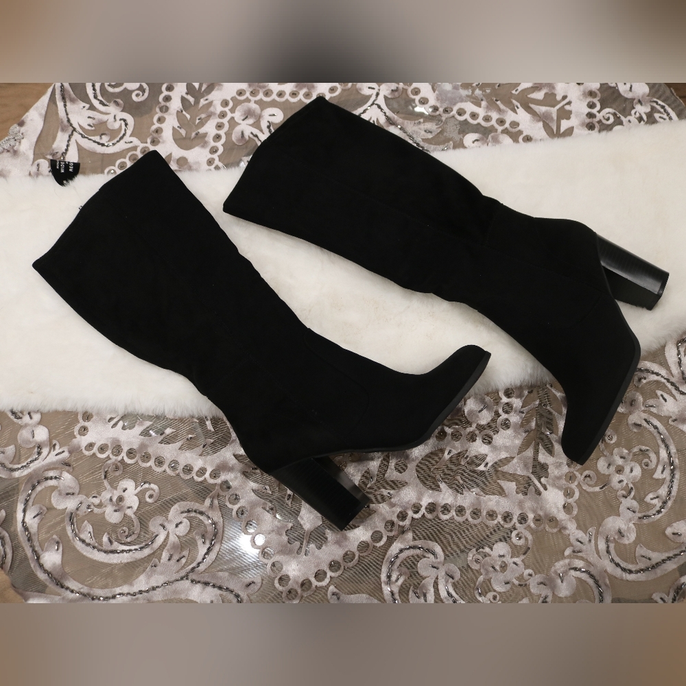 Style & Co Women's Addyy Knee High Dress Boots, Black, 9.5M & 5.5M